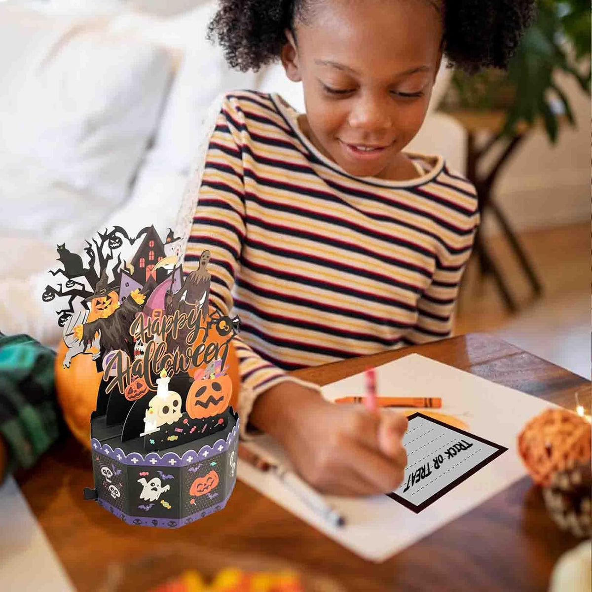 Horrible 3D Ghost Halloween Card Gifts Decoration for Adult Friend | Funny Halloween Pop up Cards for Women Men Him Her,Idea for Party Decoration and Celebration,Envelope Included,
