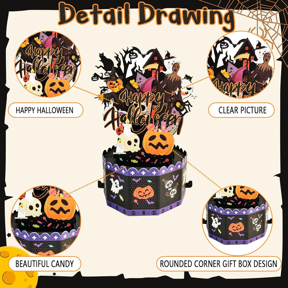 Horrible 3D Ghost Halloween Card Gifts Decoration for Adult Friend | Funny Halloween Pop up Cards for Women Men Him Her，Idea for Party Decoration and Celebration，Envelope Included，