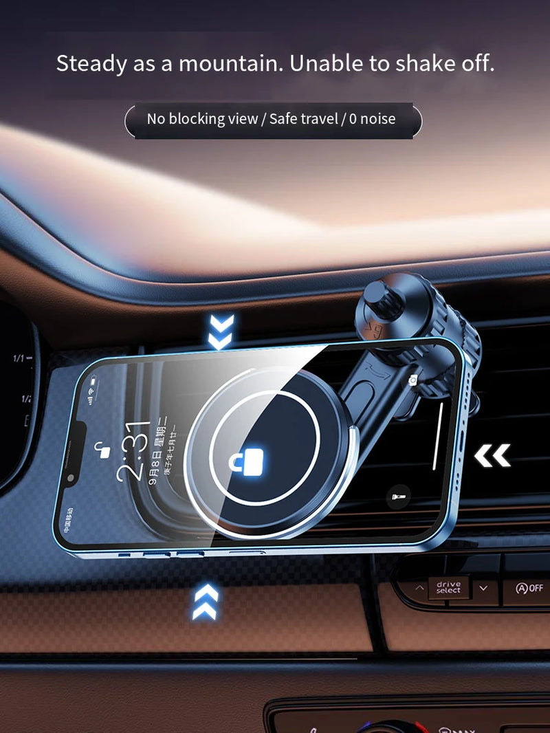 Upgraded 360° Rotatable Mag‑Safe Magnetic Car Phone Mount, Adjustable Air Vent Cell Phone Holder for Car Navigation