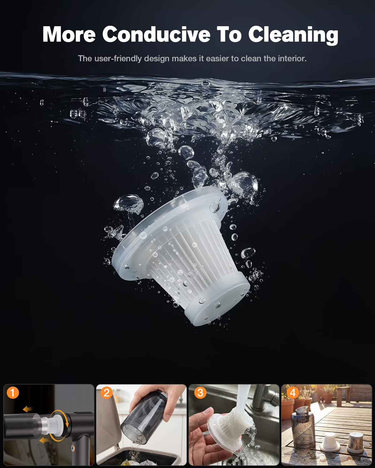 Portable Car Vacuum, Handheld Vacuum Cleaner with Brushless Motor, Car Handheld Vacuum for Home, Car, Office