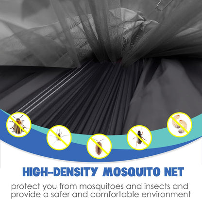 Camping Hammock - Camping Essentials, Double Hammock with Bug Net, Camping Gear Hammock for Outside, Hiking, and Travel (Gray)