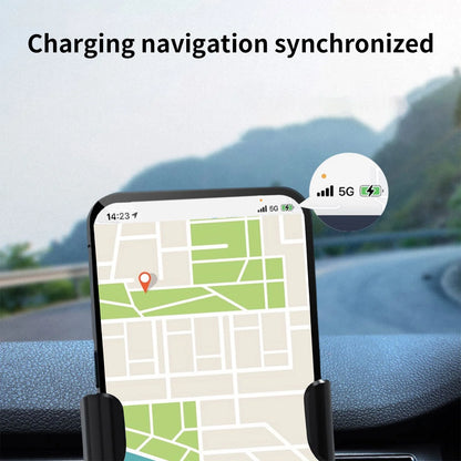 15W Fast Wireless Car Charger with Type-C Interface, Automatic Clamping Air Vent Phone Mount Holder, 360° Adjustable Rotation Car Navigation Charger for Iphone Samsung Android