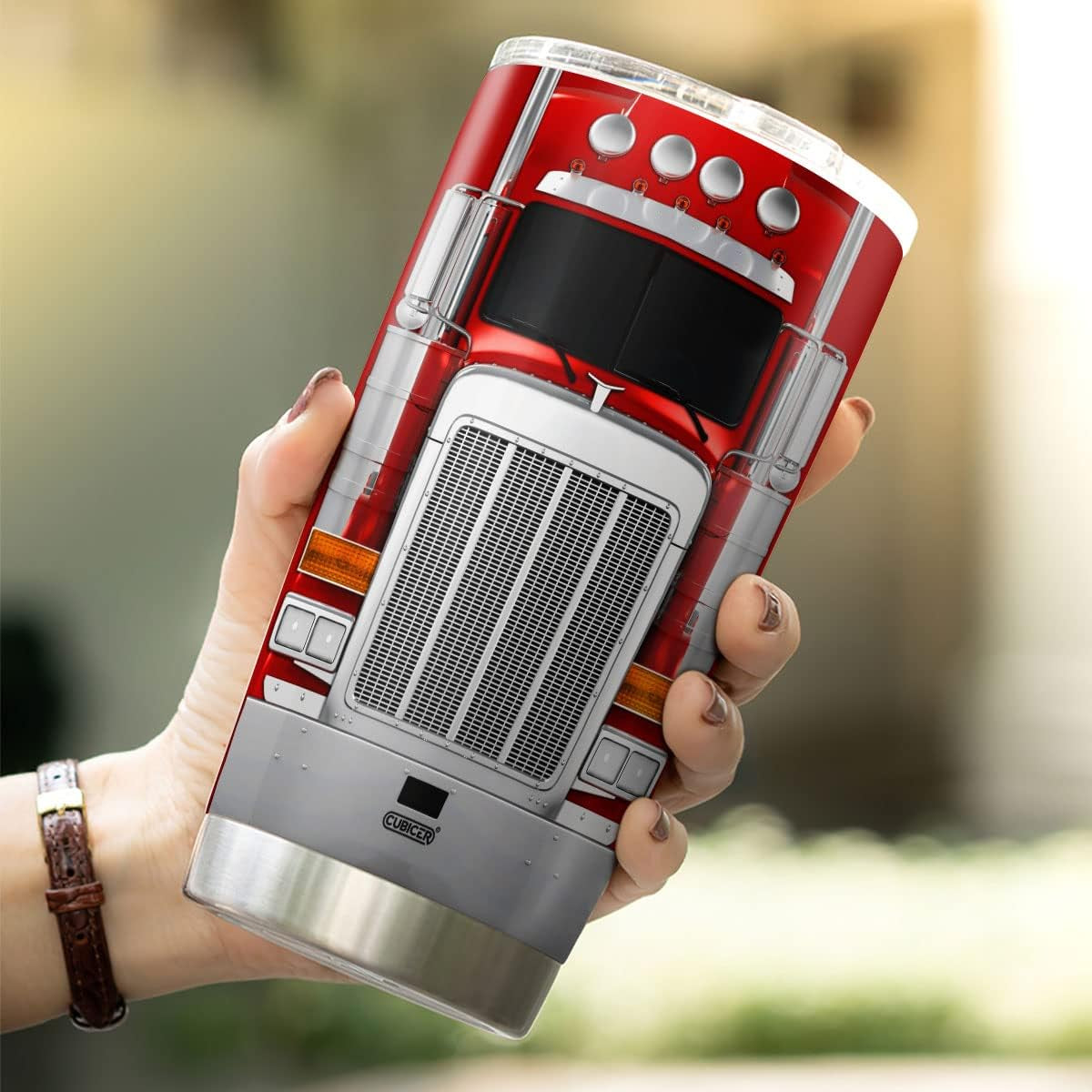 Truckers Coffee Mugs Tumbler Stainless Steel Tumblers Travel Insulated Mug Cup 20 Oz Decor Gifts for Dad Truck Lovers Drivers Men Trucker Driver on Christmas Accessories