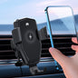 15W Fast Wireless Car Charger with Type-C Interface, Automatic Clamping Air Vent Phone Mount Holder, 360° Adjustable Rotation Car Navigation Charger for Iphone Samsung Android