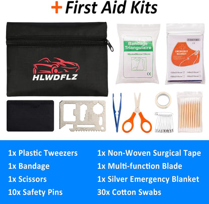 Car Roadside Emergency Kit - 86Pcs Winter Traveler Safety Road Side Assistance Kits, Car Kit Essentials for Men, Women, Teen