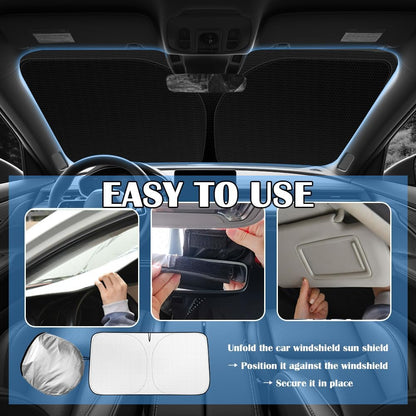 2026 Upgraded Thickened Car Windshield Sun Shade with Soccer Plaid Design,Foldable Sun Shade for Car Windshield with Storage Bag,57"X31.5" Portable Sunshade for Cars Windshields
