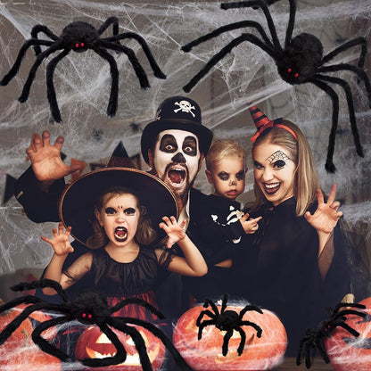 Halloween Spider Decorations, 7 Pack Scary Spider Props Cobwebs Halloween Outdoor Indoor Party Yard Decor