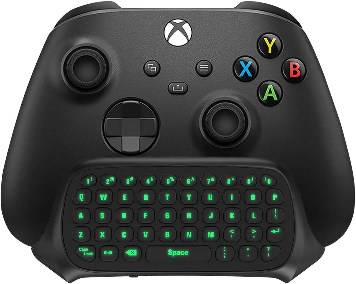 Green Backlight Keyboard for Xbox Gaming Controller, Black | Wireless Chatpad Keypad, Built-In 3.5Mm Audio Jack & 2.4G Receiver, for Xbox Series X/S Accessories