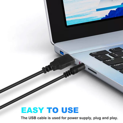 Computer Speakers for Laptop, Mini Clip-On Stereo Sound Bar USB Powered PC Speaker with Surround Bass, Volume Control, 3.5Mm Aux Wired Speaker for Desktop Monitor Notebook Tablets Smartphone