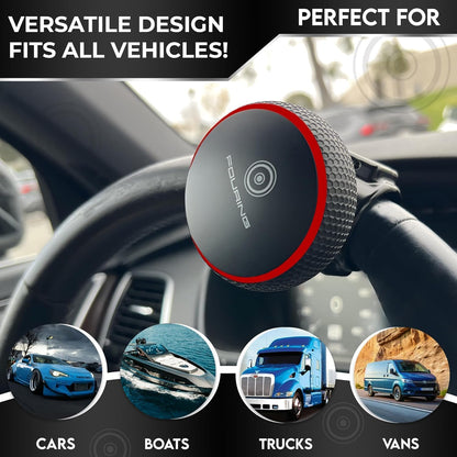 BL Steering Wheel Knob Spinner - Universal Non-Slip Fit, ABS & Premium Silicone Finish Suicide Knob with Metal Ball Bearing - Ideal for Cars, Trucks, Boats (Large- Red)