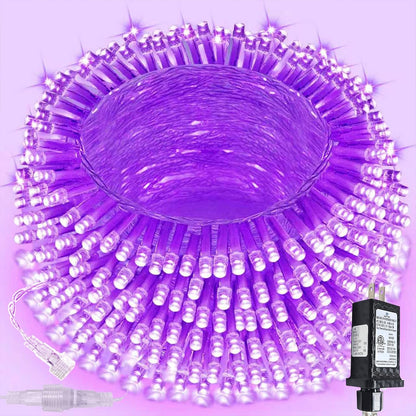 200 LED Connectable String Lights, 66FT Christmas Lights Outdoor Indoor | Purple, 13 Modes, Timer, Clear Wire Waterproof Twinkle Fairy Lights Plug in for Halloween Bedroom Patio Xmas Tree Decor