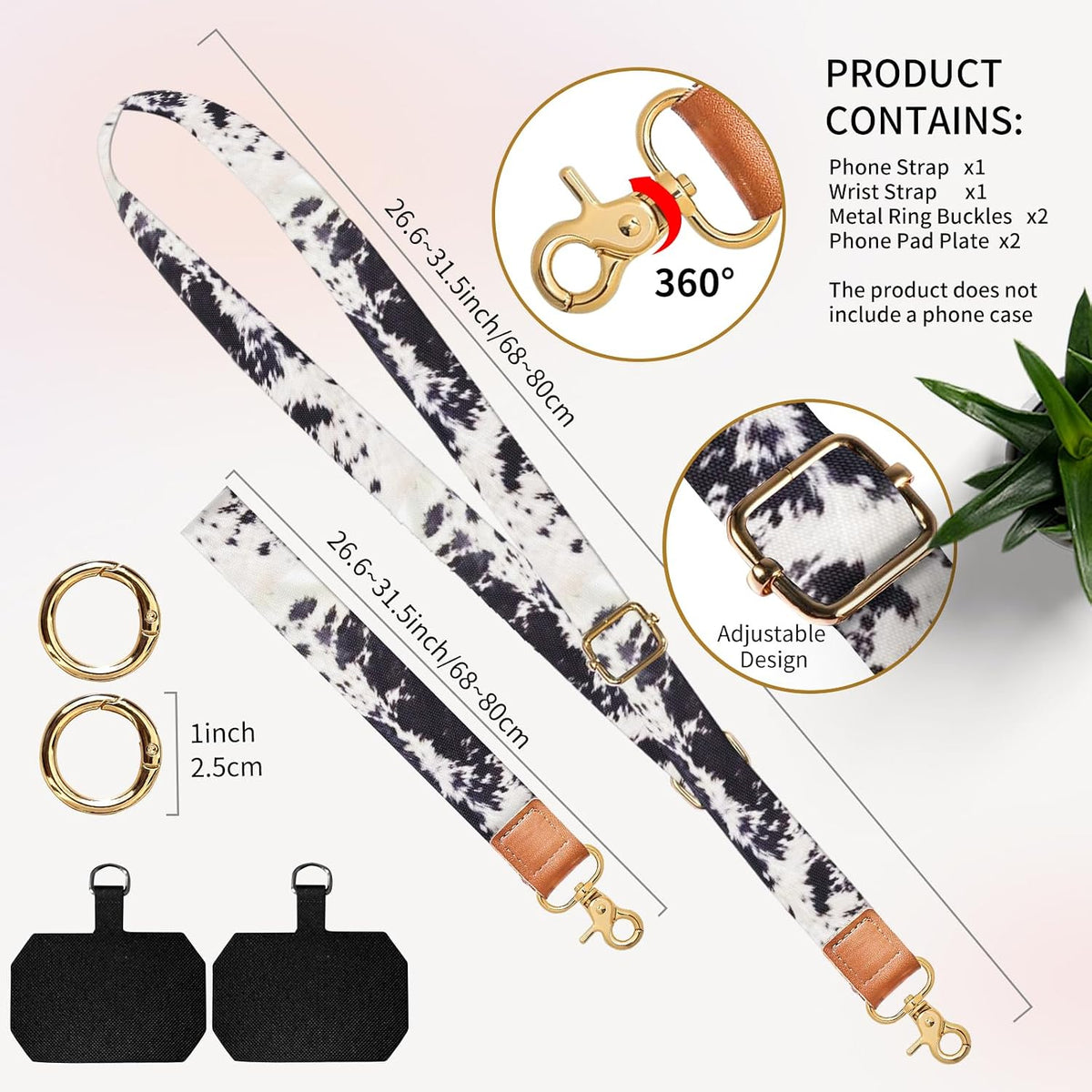 Cell Phone Lanyard Adjustable Crossbody Strap, Cute Phone Neck Wristlet Wrist Strap Patch for Keys Case Accessories