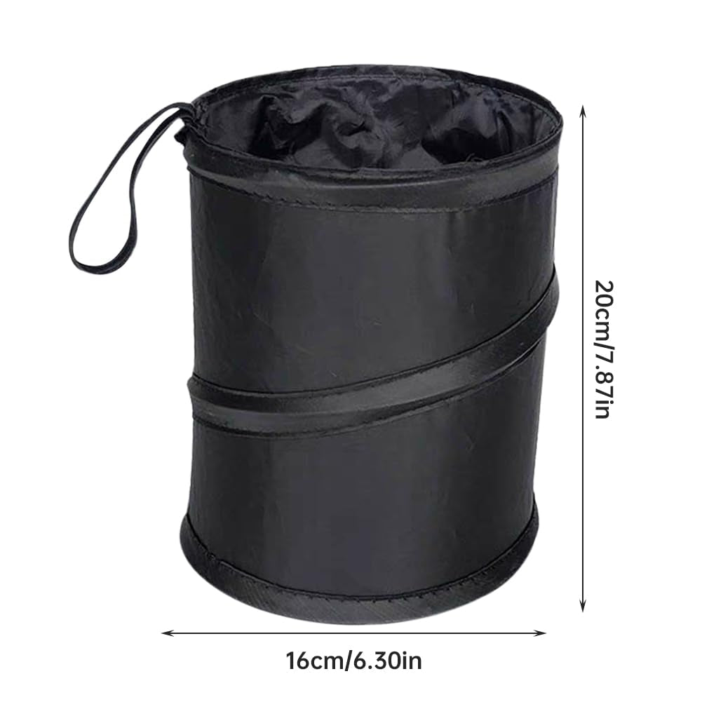 2PCS Car Trash Can - Mini Collapsible Pop-Up Car Garbage Can | Waterproof Hanging Car Trash Bag W/Elastic Band,Portable Garbage Bin for Car/Home,Travel