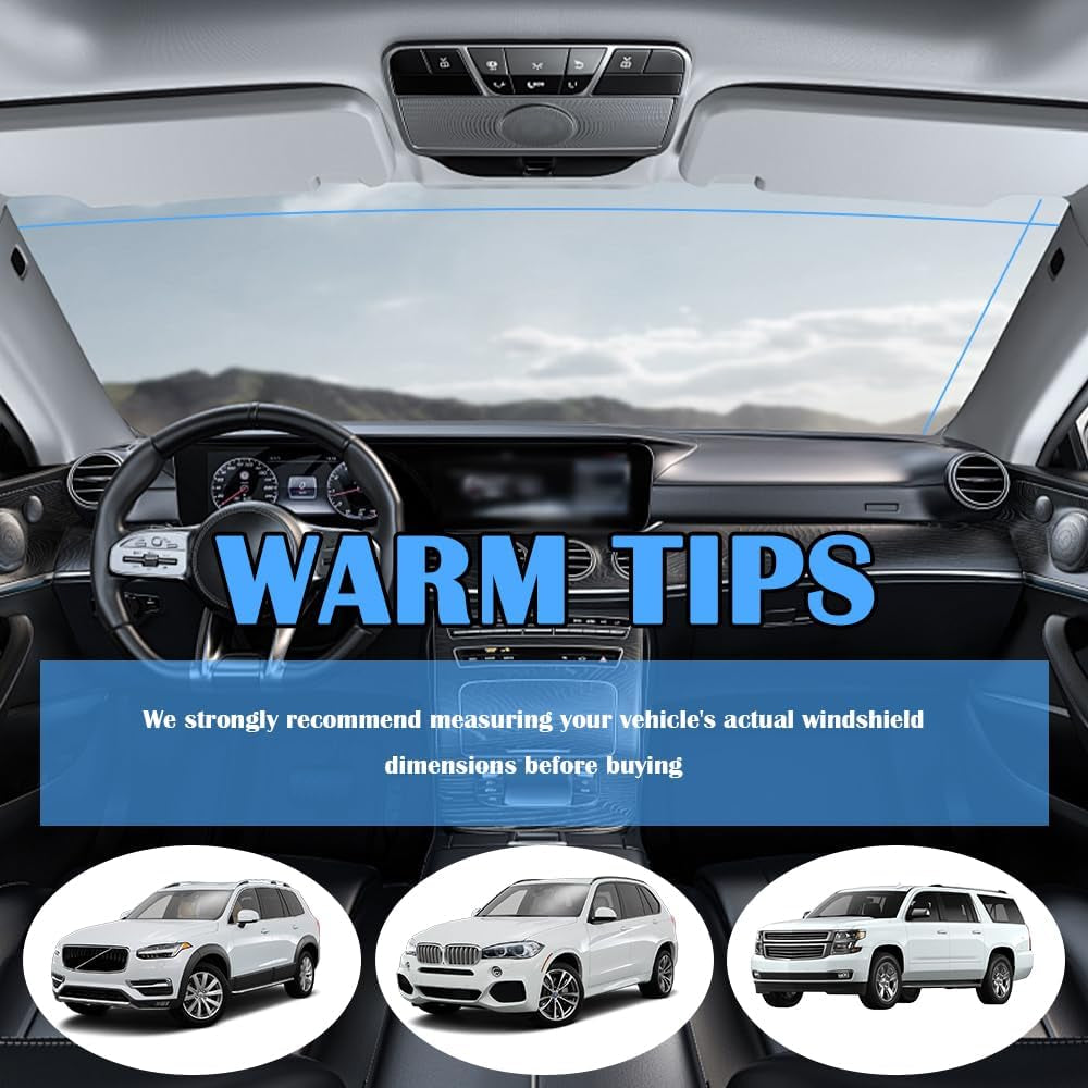 2026 Upgraded Thickened Car Windshield Sun Shade with Soccer Plaid Design,Foldable Sun Shade for Car Windshield with Storage Bag,57"X31.5" Portable Sunshade for Cars Windshields