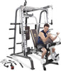 Smith Cage Workout Machine Full Body Strengthtraining Home Gym Equipment System with Leg Developer, Press Bar, PEC Deck, and Squat Rack