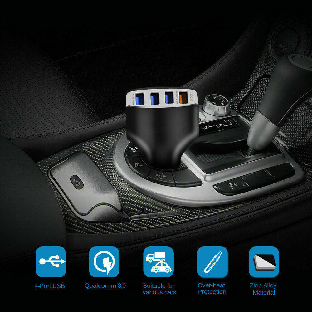 2 3 4 Port USB Fast Car Charger PD Adapter for Samsung Iphone Android Samsung