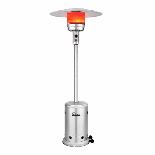 48,000 BTU Propane Patio Heater for Outdoor Use, round Table Outdoor Heater with Double-Layer Stainless Steel Burner, Wheels & Safety Shut-Off