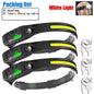 USB Rechargeable LED Sensor Headlamp COB Headlight Head Torch Work Light Waterproof Headlamp for Fishing Camping Lantern