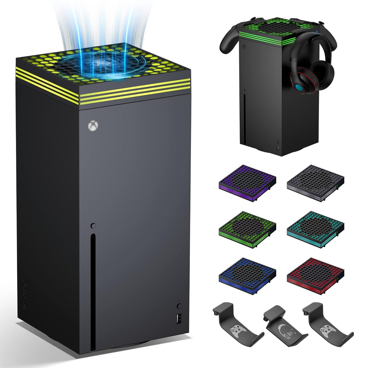 Cooling Fan for Xbox Series X Console - High Speed Top Fan Cooler System with 13 RGB LED Light Modes, Low Noise, Dust Proof, Keeps Your Xbox Console Cool, Fits Horizontal or Vertical Placement
