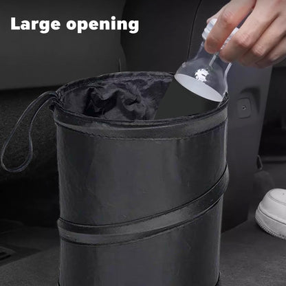 2PCS Car Trash Can - Mini Collapsible Pop-Up Car Garbage Can | Waterproof Hanging Car Trash Bag W/Elastic Band,Portable Garbage Bin for Car/Home,Travel