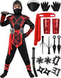 Halloween Ninja Costume Kids, Ninja Dragon Jumpsuit Set, Boys Halloween Costume for Dressup Party
