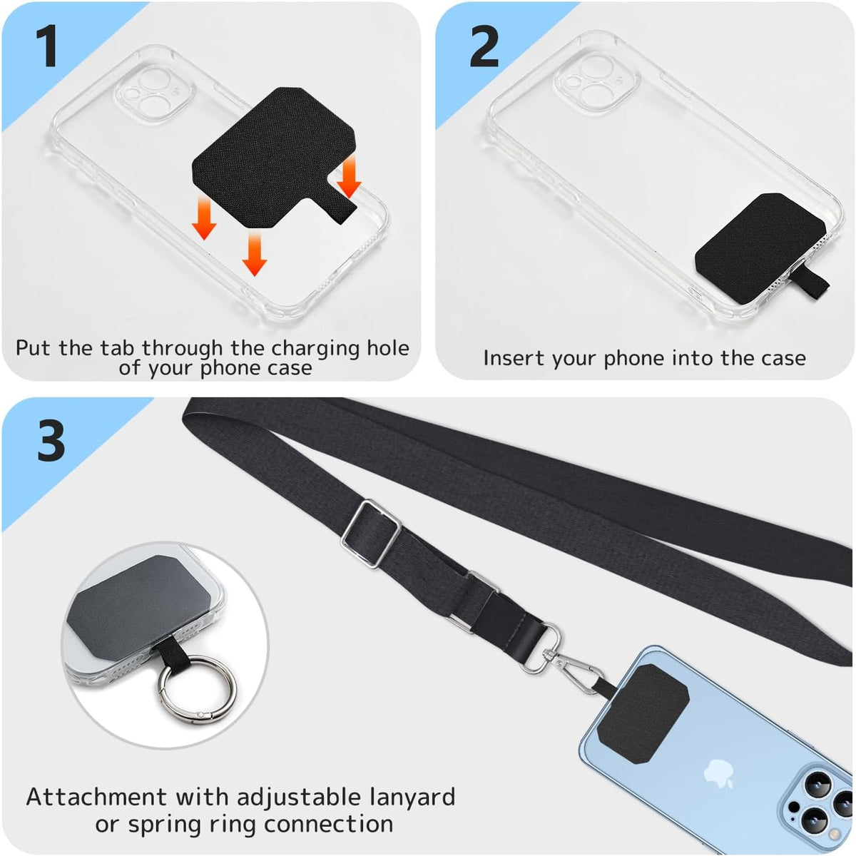 2 Pack Phone Lanyard Cell Phone Lanyard Crossbody Adjustable Phone Strap for Use around the Neck Cell Phone Lanyard