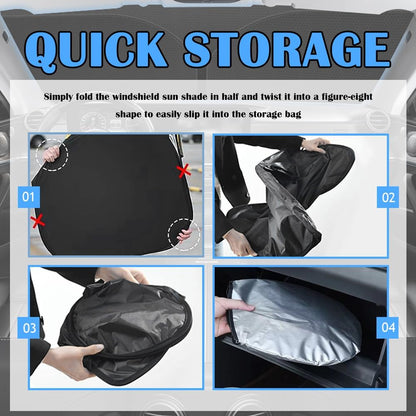 2026 Upgraded Thickened Car Windshield Sun Shade with Soccer Plaid Design,Foldable Sun Shade for Car Windshield with Storage Bag,57"X31.5" Portable Sunshade for Cars Windshields