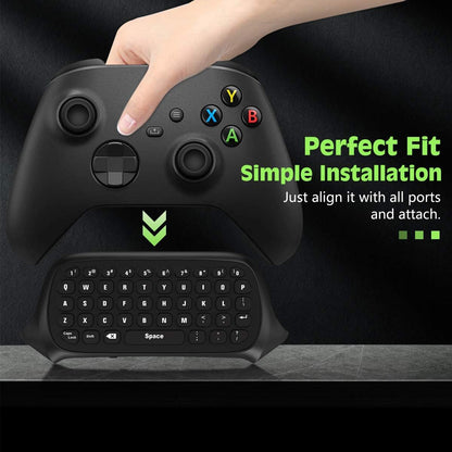 Green Backlight Keyboard for Xbox Gaming Controller, Black | Wireless Chatpad Keypad, Built-In 3.5Mm Audio Jack & 2.4G Receiver, for Xbox Series X/S Accessories