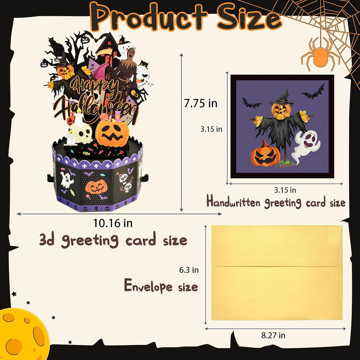 Horrible 3D Ghost Halloween Card Gifts Decoration for Adult Friend | Funny Halloween Pop up Cards for Women Men Him Her，Idea for Party Decoration and Celebration，Envelope Included，