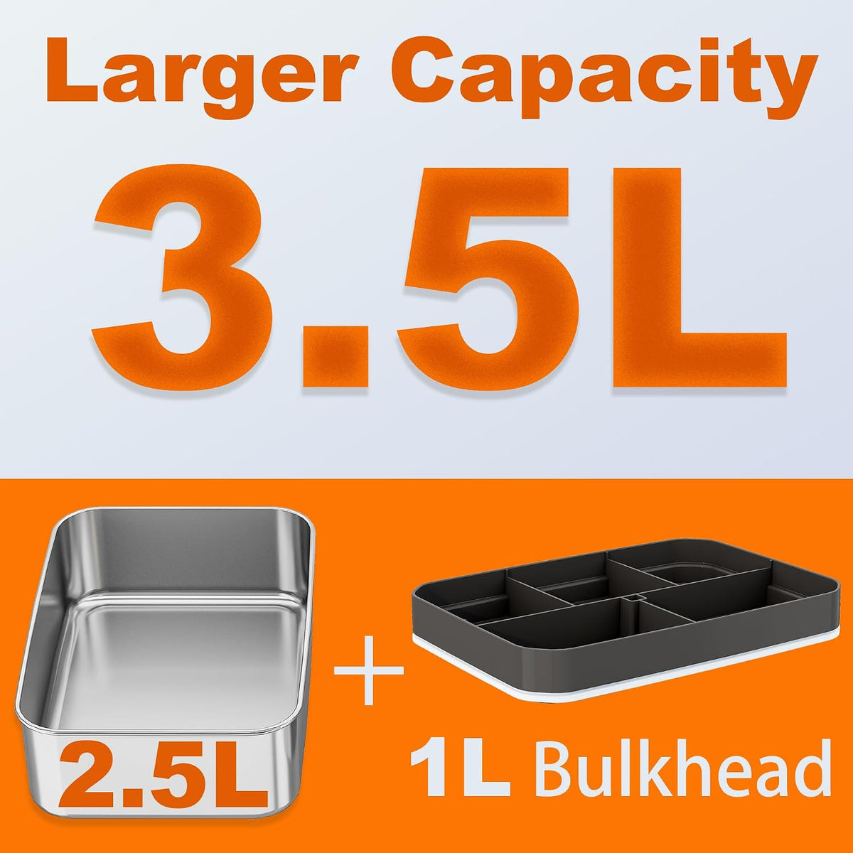 Electric Lunch Box for Adults Men 100W 3.5L, 12V/24V/110V | Portable Heated Lunch Box, 304 Stainless Steel & PP Material, Leak-Proof, Fast Heating, with Bag for Car Truck Office Work