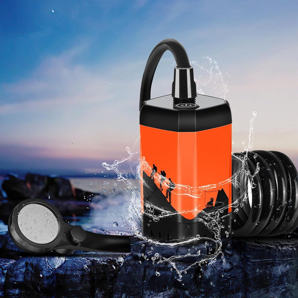 7800Mah Upgrade Portable Camping Shower with Digital Display & Temperature