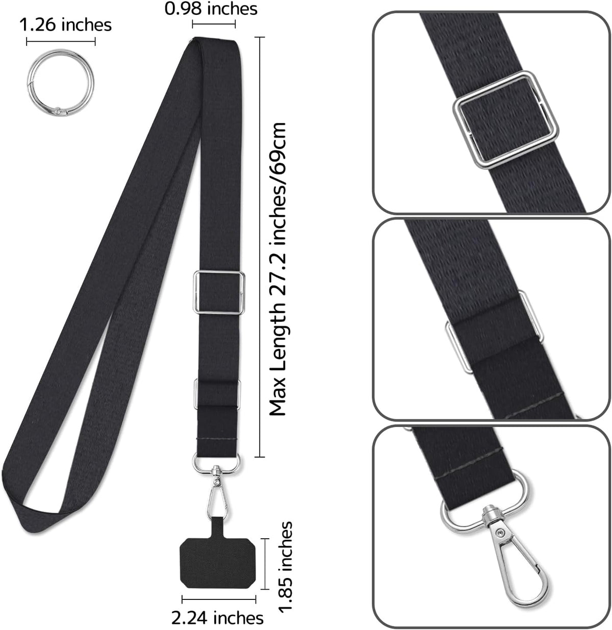 2 Pack Phone Lanyard Cell Phone Lanyard Crossbody Adjustable Phone Strap for Use around the Neck Cell Phone Lanyard