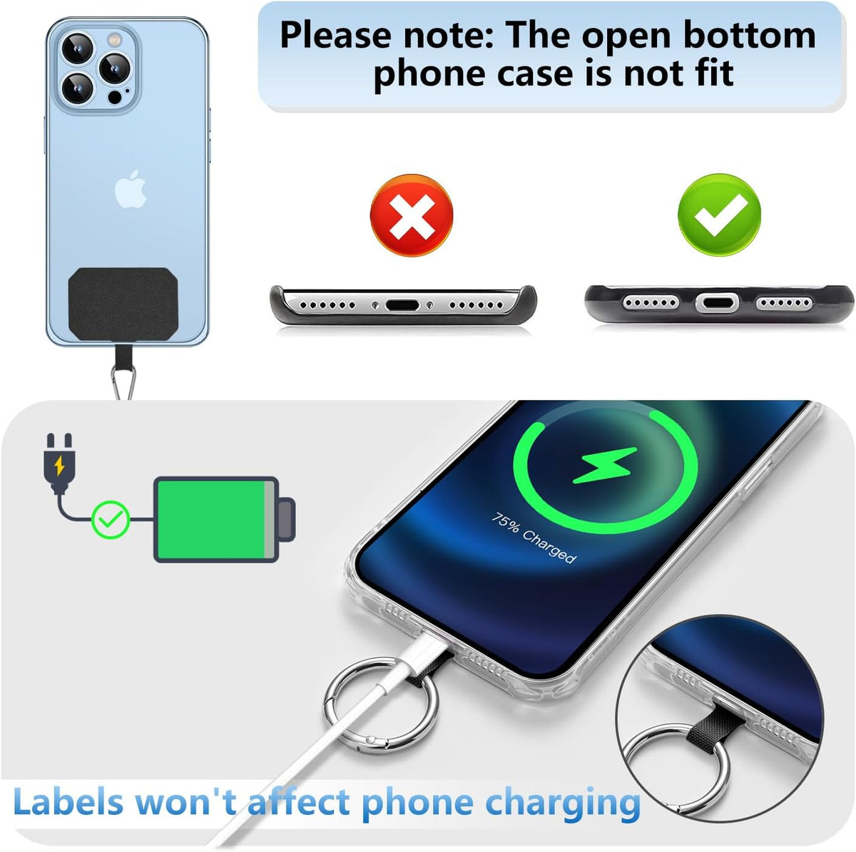 2 Pack Phone Lanyard Cell Phone Lanyard Crossbody Adjustable Phone Strap for Use around the Neck Cell Phone Lanyard