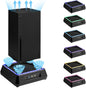 Cooling Fan for Xbox Series X, Xbox Series X Cooling Fan with 3 Levels Adjustable Speed Cooling Fan System, Low Noise, Extra 3 USB Port, Xbox Series X Cooling Station with 6 Colors RGB LED Light