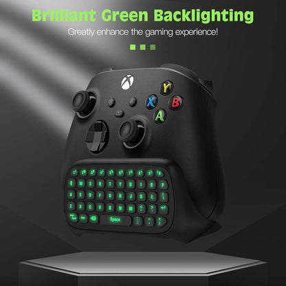 Green Backlight Keyboard for Xbox Gaming Controller, Black | Wireless Chatpad Keypad, Built-In 3.5Mm Audio Jack & 2.4G Receiver, for Xbox Series X/S Accessories