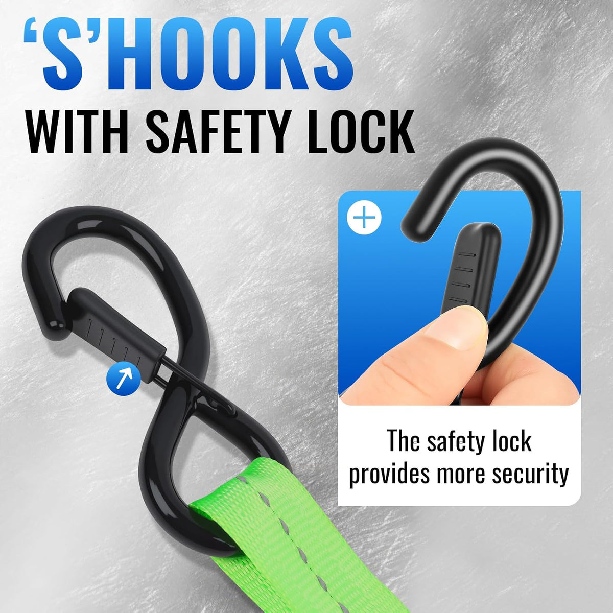 Retractable Ratchet Straps 4 Pack-1,500 Lbs Break Strength, Green | 1 in X 10 Ft Heavy Duty Retractable Ratchet Tie down Straps with S Hooks Set for Truck, Cargo Van, Trailer, Motorcycle