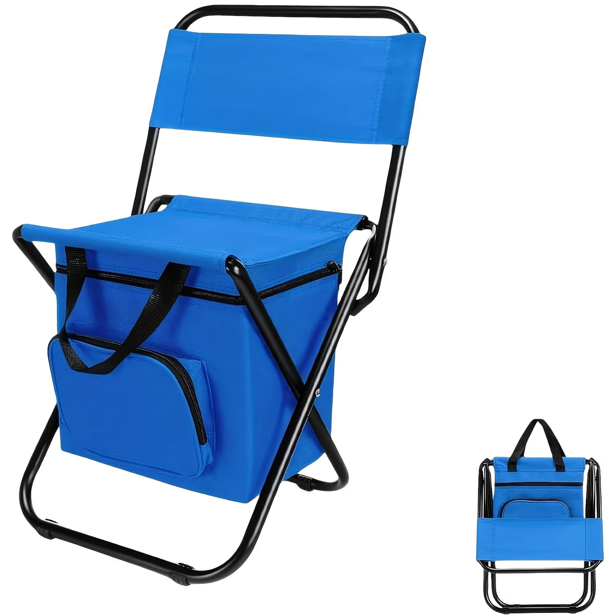 Green Large Portable Folding Camping Chair,Aluminum Alloy Bracket， Lightweight Backrest with Storage Bag, Heavy Duty Load Bearing Outdoor Seat for Camping, Hunting, Fishing, Hiking, Beach