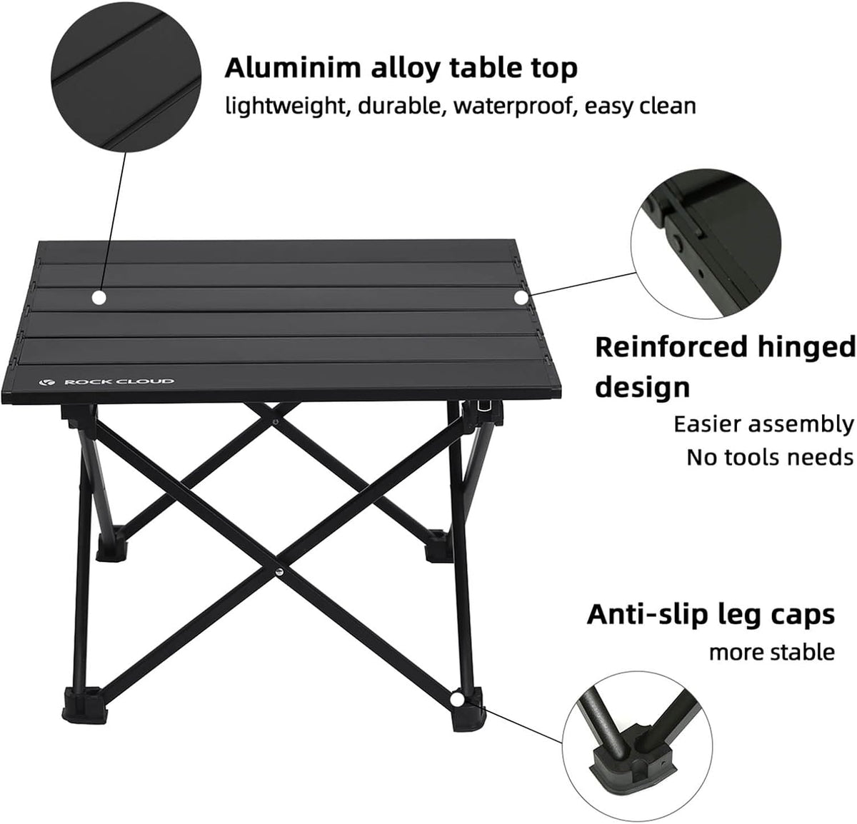 Portable Camping Table Ultralight Aluminum Camp Table Folding Beach Table for Camping Hiking Backpacking Outdoor Picnic