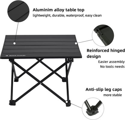 Portable Camping Table Ultralight Aluminum Camp Table Folding Beach Table for Camping Hiking Backpacking Outdoor Picnic