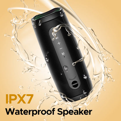 Bluetooth Speaker, Wireless Portable Bluetooth Speaker with IPX7 Waterproof, up to 30H Playtime,30W Powerful Bass,Bt5.4,Led Lights,Tws Pairing for Home/Party/Outdoor/Beach,Birthday Gift