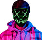 Creepy LED Halloween Mask - Voice-Activated Flashing Lights, 5 Modes, Glow-In-Dark Scary Mask for Parties & Haunted Events