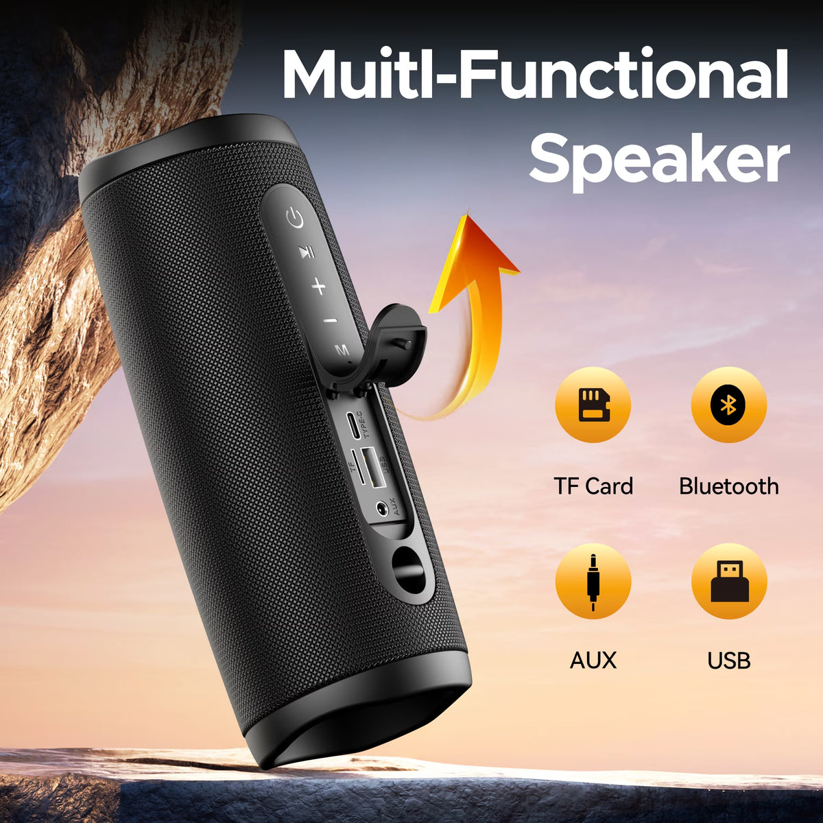 Bluetooth Speaker, Wireless Portable Bluetooth Speaker with IPX7 Waterproof, up to 30H Playtime,30W Powerful Bass,Bt5.4,Led Lights,Tws Pairing for Home/Party/Outdoor/Beach,Birthday Gift