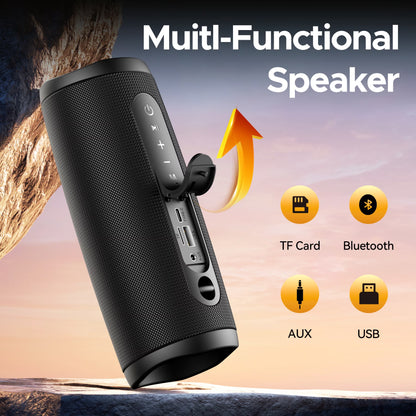 Bluetooth Speaker, Wireless Portable Bluetooth Speaker with IPX7 Waterproof, up to 30H Playtime,30W Powerful Bass,Bt5.4,Led Lights,Tws Pairing for Home/Party/Outdoor/Beach,Birthday Gift