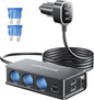 10 in 1 Cigarette Lighter Splitter,  3-Socket Adapter with 7 Ports | PD45W USB-C Fast Charging, Cigarette Lighter Adapter, 12V/24V USB C Car Charger Splitter, for Truck SUV RV Laptop Iphone GPS