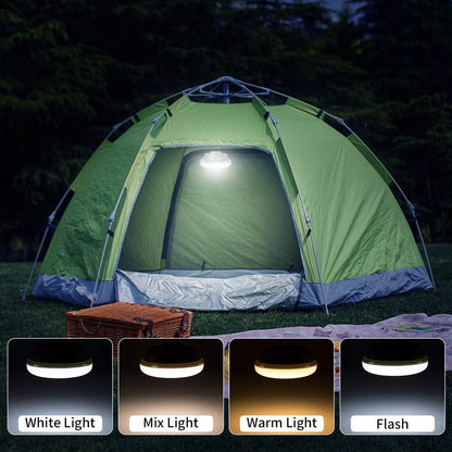 Camping Lantern Rechargeable, Portable Camping Light 4 Light Modes, IPX5 Waterproof Tent Lamp for Camping Hiking Outdoor
