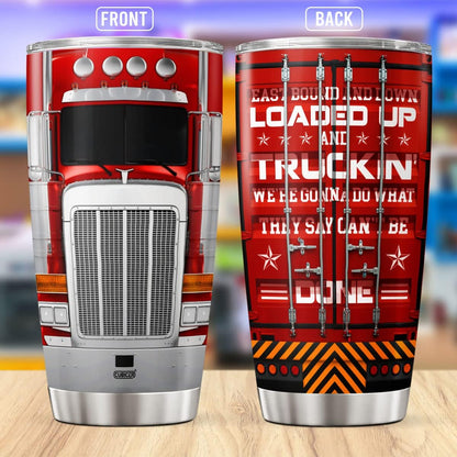 Truckers Coffee Mugs Tumbler Stainless Steel Tumblers Travel Insulated Mug Cup 20 Oz Decor Gifts for Dad Truck Lovers Drivers Men Trucker Driver on Christmas Accessories