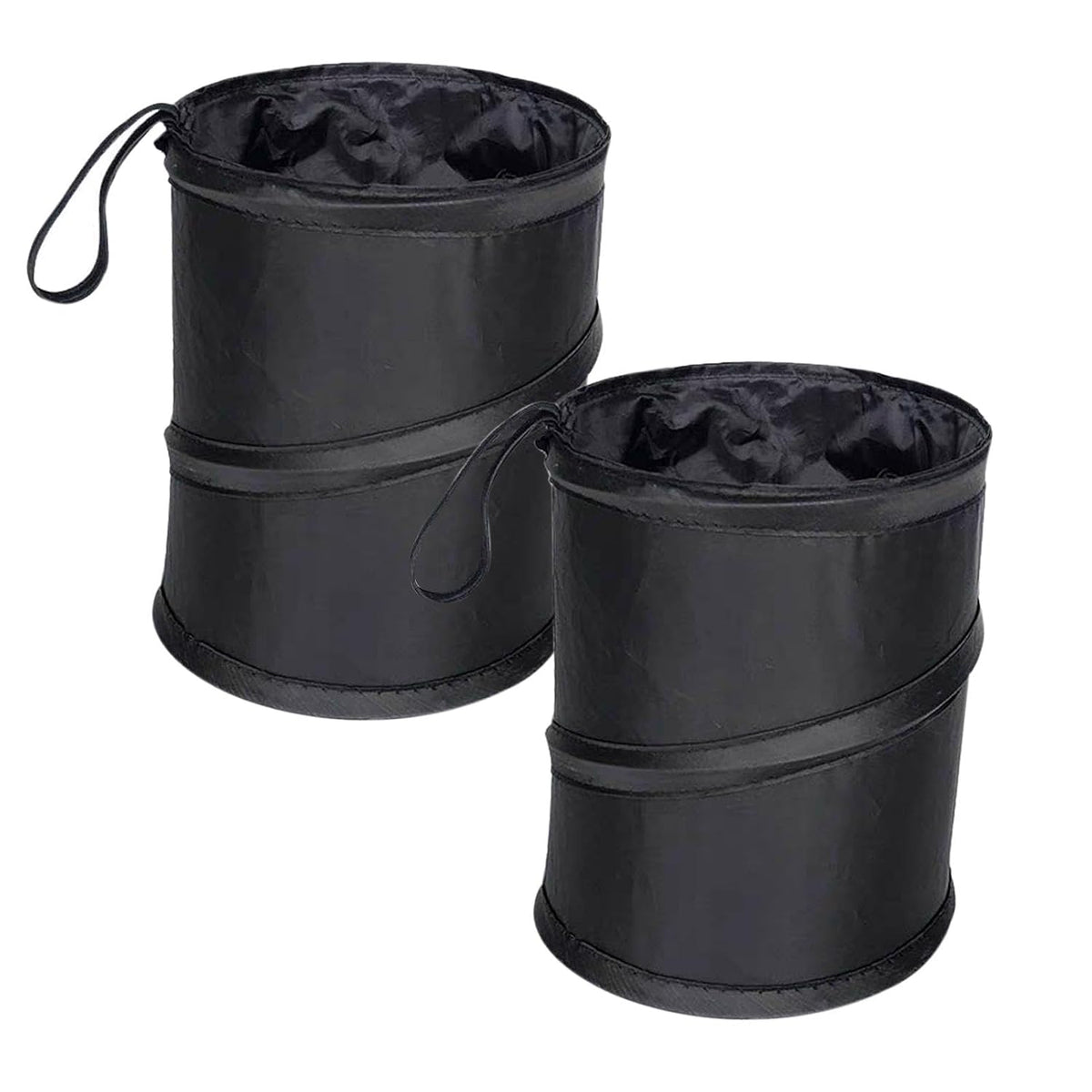 2PCS Car Trash Can - Mini Collapsible Pop-Up Car Garbage Can | Waterproof Hanging Car Trash Bag W/Elastic Band,Portable Garbage Bin for Car/Home,Travel
