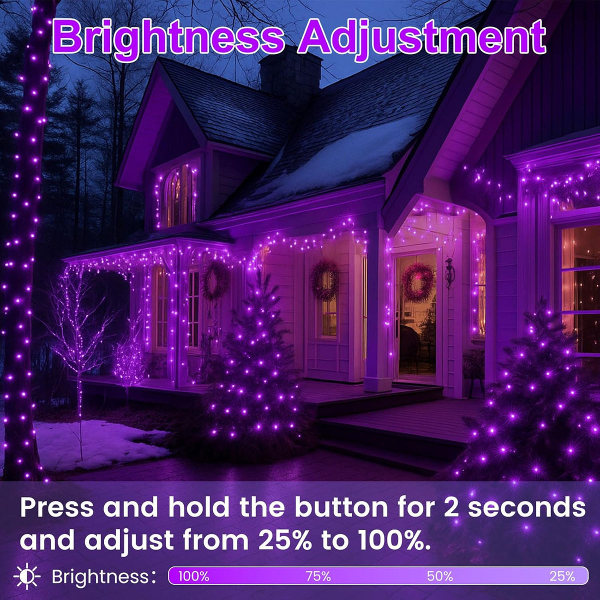 200 LED Connectable String Lights, 66FT Christmas Lights Outdoor Indoor | Purple, 13 Modes, Timer, Clear Wire Waterproof Twinkle Fairy Lights Plug in for Halloween Bedroom Patio Xmas Tree Decor