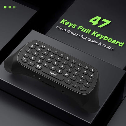 Green Backlight Keyboard for Xbox Gaming Controller, Black | Wireless Chatpad Keypad, Built-In 3.5Mm Audio Jack & 2.4G Receiver, for Xbox Series X/S Accessories