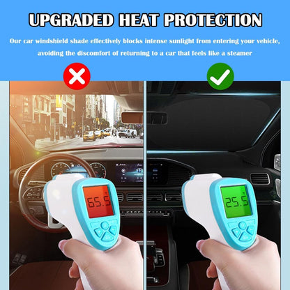 2026 Upgraded Thickened Car Windshield Sun Shade with Soccer Plaid Design,Foldable Sun Shade for Car Windshield with Storage Bag,57"X31.5" Portable Sunshade for Cars Windshields